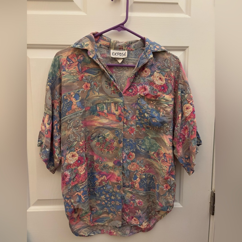 🎆5 for $25 VTG Women's Floral Button Down Shirt - Multicolor